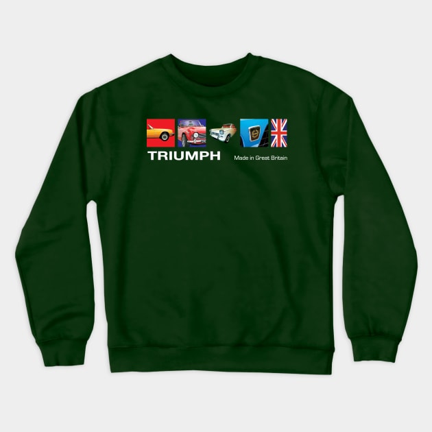 Retro Triumph Cars Made In Great Britain T-Shirt Design Crewneck Sweatshirt by funkymonkeytees